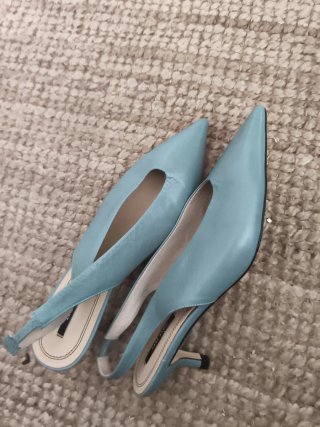 Zapatos de tacón verrde azulado talla 38