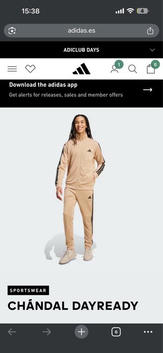 Conjunto Chándal Adidas Marrón y Negro