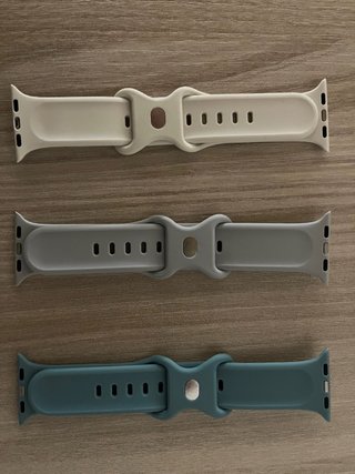 3 Cinturini Apple Watch Blu, Grigio, Bianco