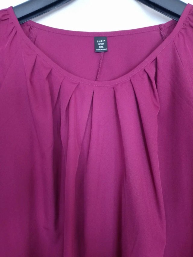Blusa granate SHEIN Curve talla 3XL