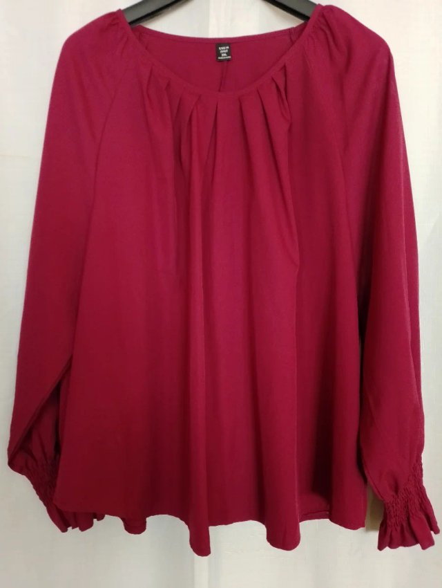 Blusa granate SHEIN Curve talla 3XL