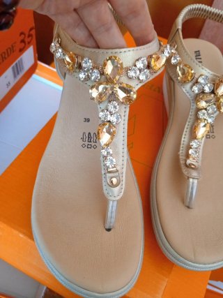 Sandali Valleverde infradito gioiello oro 39