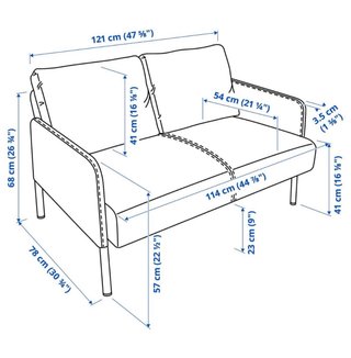 Sofá 2 plazas Ikea gris tela