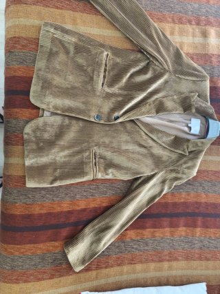 Chaqueta de pana marrón mujer