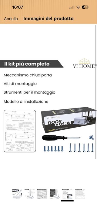 Chiudiporta automatico nero