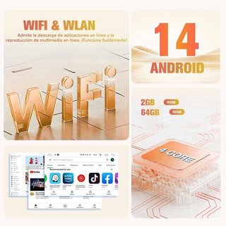 Radio coche Android 14 pantalla táctil 1DIN NUEVO