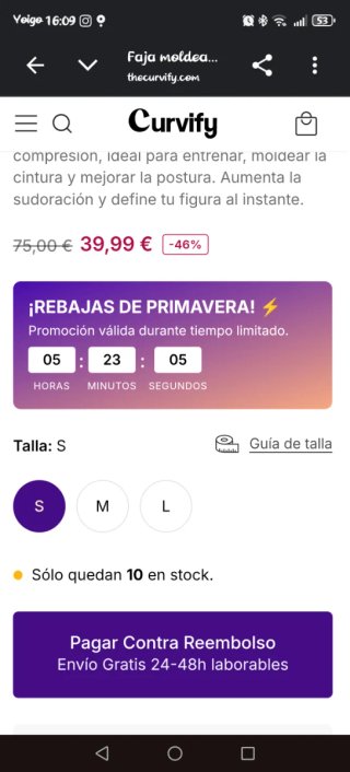 Faja Curvify Negra y Rosa Talla Única