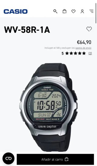 Reloj Casio Wave Ceptor World Time WV-58-1AEF