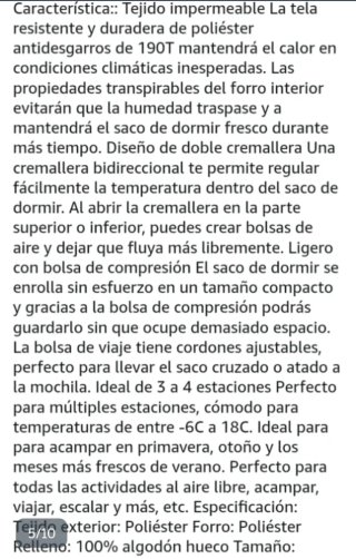 Saco de dormir impermeable ultraligero