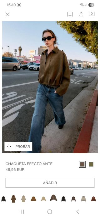 Cazadora efecto ante Zara marrón