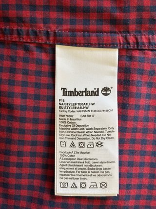 Camisa Timberland cuadros roja Talla L