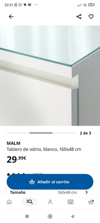Cómoda MALM 6 cajones blanca 160x78 cm