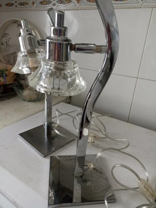 2 Lámparas Mesilla Acero Inoxidable LED
