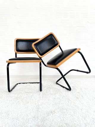 SILLA CESCA B32. TAPIZADA Y ESTRUCTURA LACADA