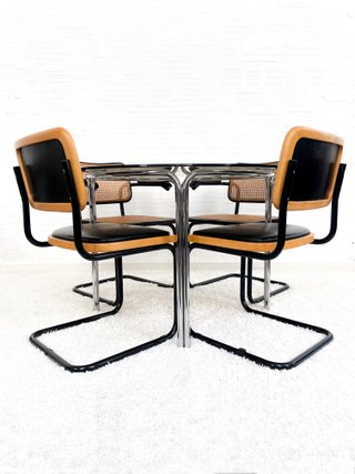 SILLA CESCA B32. TAPIZADA Y ESTRUCTURA LACADA