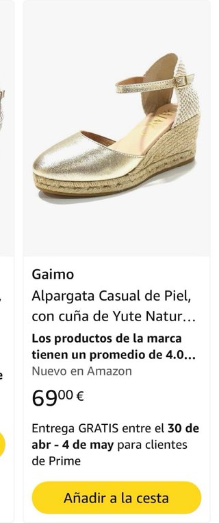 Sandalias de esparto doradas y beige