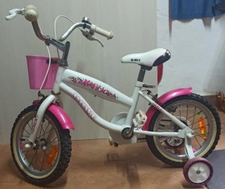 Bicicleta infantil U MIT GALA blanca y rosa