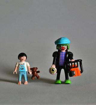 Playmobil Payaso Halloween Con Niño Asustado.