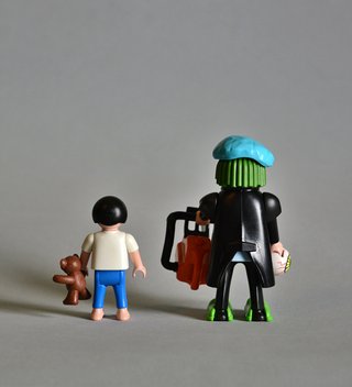 Playmobil Payaso Halloween Con Niño Asustado.