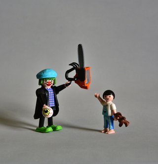 Playmobil Payaso Halloween Con Niño Asustado.
