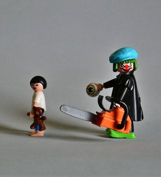 Playmobil Payaso Halloween Con Niño Asustado.