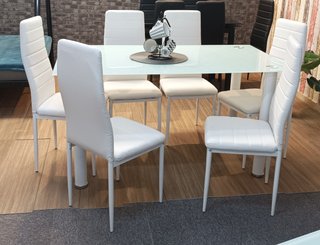 Mesa Comedor + (6) Sillas Blancas. REBAJADA!