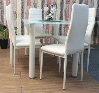 Mesa Comedor + (6) Sillas Blancas. REBAJADA!