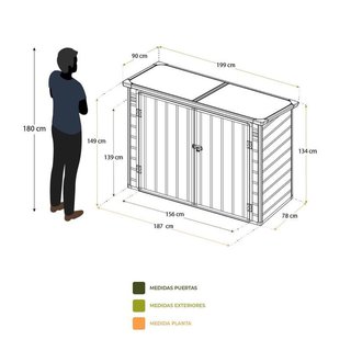 Caseta cobertizo de resina 1,80 m2