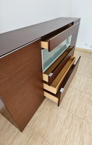 Conjunto mesa,buffet mueble TV  y 4 sillas 490€