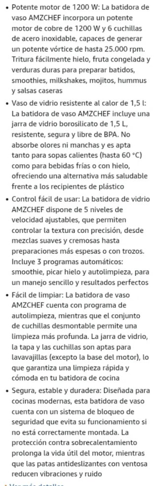 Batidora AMZCHEF 1200W Vidrio