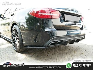 AÑADIDO DE DIFUSOR TRASERO MERCEDES C S205 63 AMG ESTATE 2014-2018 NEGRO BRILLO