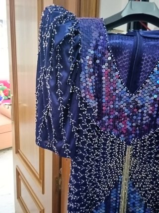 Vestido de fiesta lentejuelas azul/morado