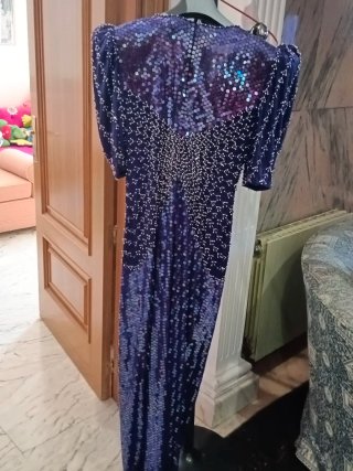 Vestido de fiesta lentejuelas azul/morado