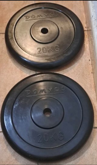 PESAS 4 DISCOS DE 5KG DE CAUCHO