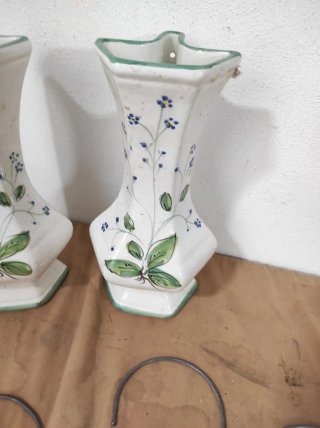 Coppia vasi ceramica da appendere