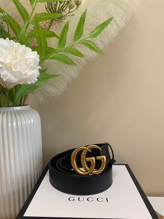 Cinturón Gucci Piel Hebilla Doble G Negro