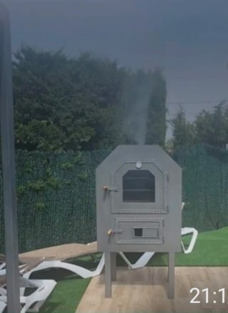 Horno de hierro para usar con leña