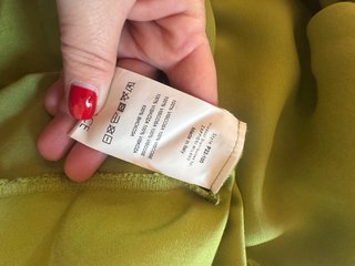 Vestito lungo verde satin paperlace taglia 42