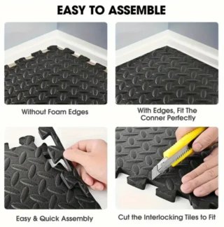 4 Paneles Goma Eva Puzzles Negros
