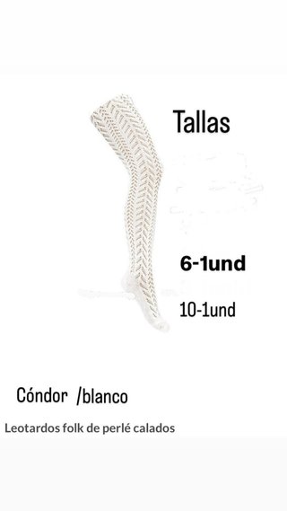 Leotardos Cóndor Folk Blanco Perlé Calados