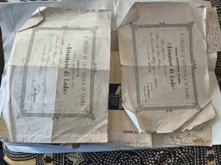 Documenti antichi: Almanacco, Attestati, Cartoline