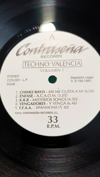 Vinilo Techno Valencia Vol. 1 (1991) Contraseña