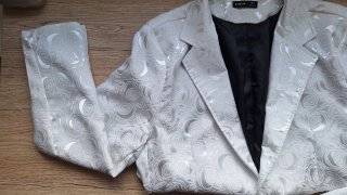 Traje de noche blanco estampado Talla M