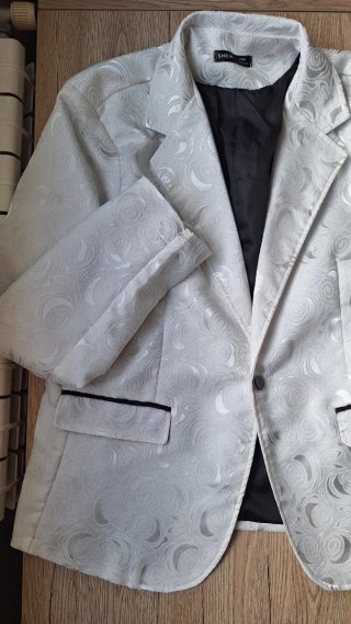 Traje de noche blanco estampado Talla M