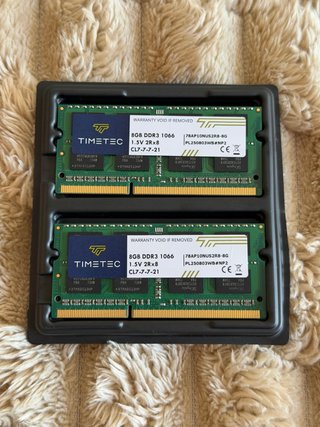 2x 8GB DDR3 1066MHz Timetec RAM