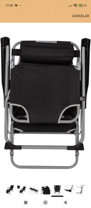 Tumbona Aktive Negra Plegable