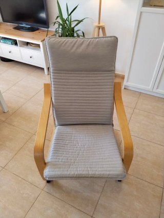 Butaca Ikea POÄNG + Reposapiés Madera