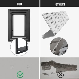 Set 3 Scaffali a Parete Nero in Legno e Metallo