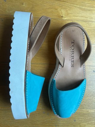 Abarcas mujer TORRES Piel Azul Talla 39.
