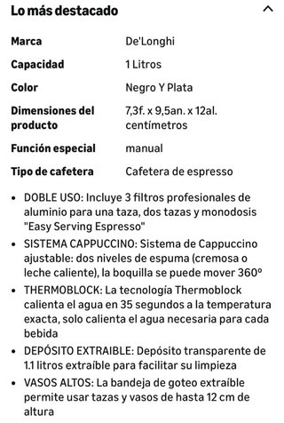 Cafetera Delonghi Expresso 35.31
